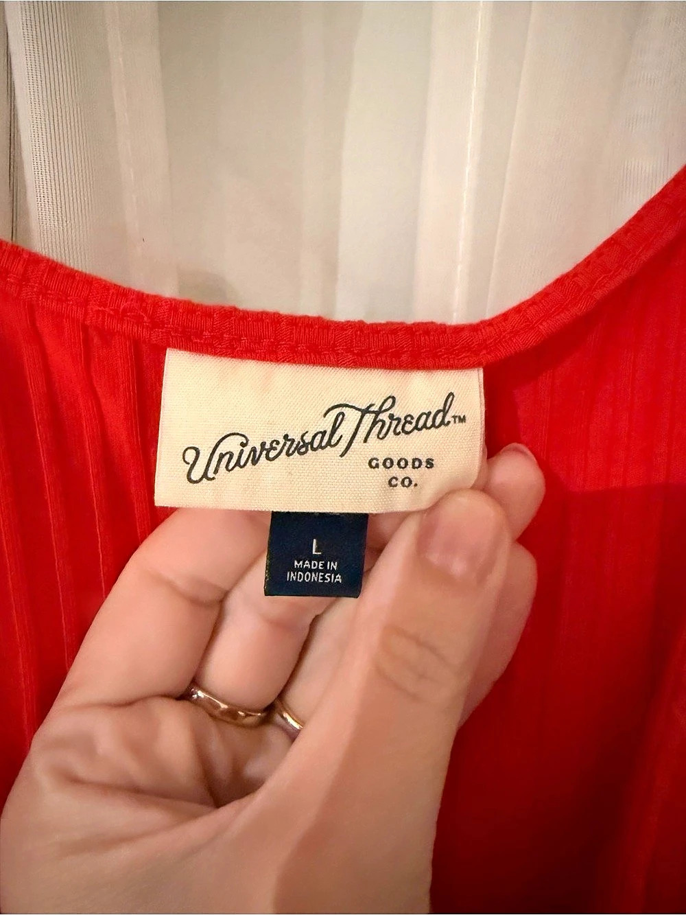 Universal Thread Ribbed Wrap-Front Long Sleeve Top Red Large - Picture 5 of 6
